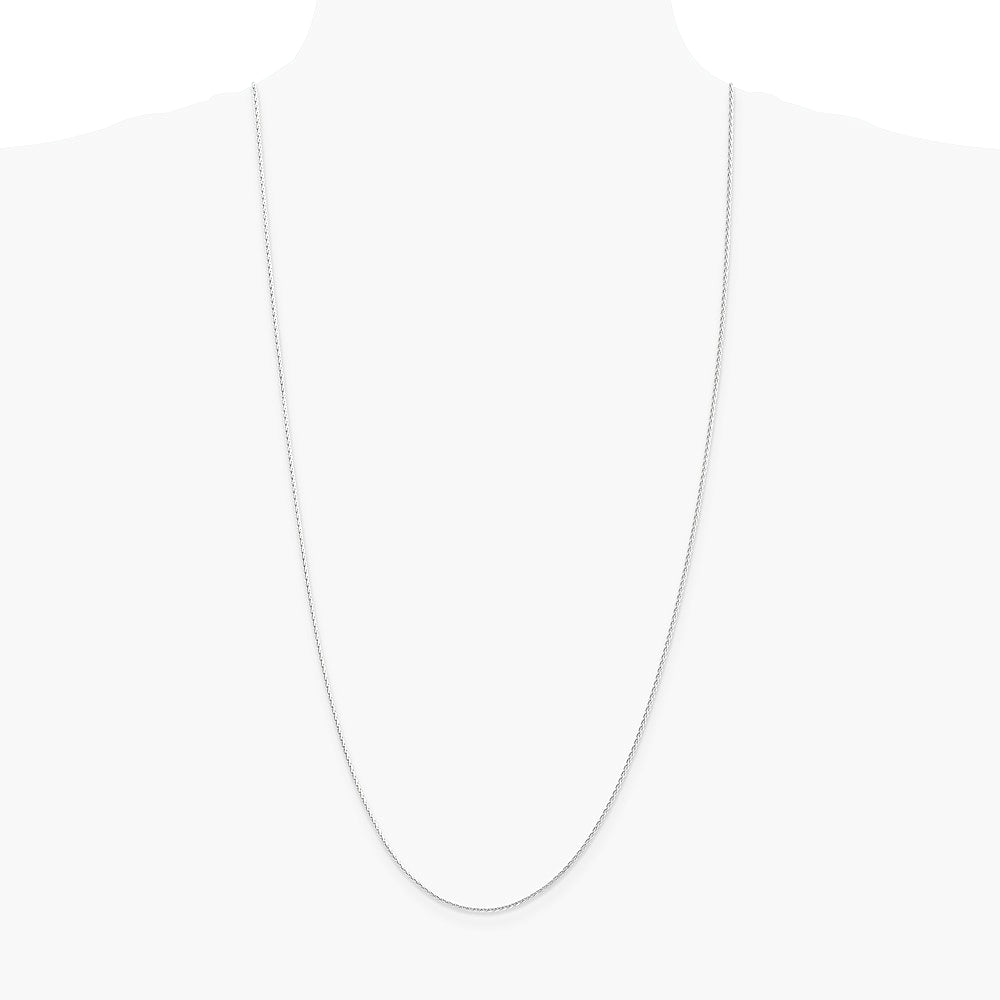 14K White Gold 1.4mm Diamond-Cut Parisian Wheat Chain Necklace 16"-30" - Product Photo