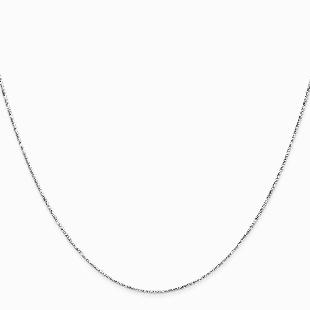 14K White Gold .7 mm Round Parisian Wheat Chain Necklace 16"-24" - Product Photo