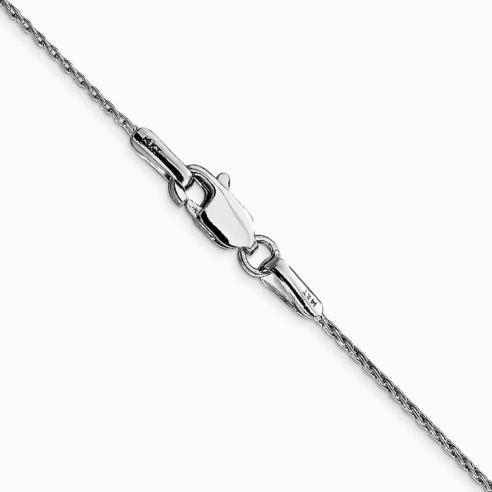 14K White Gold .7 mm Round Parisian Wheat Chain Necklace 16"-24" - Product Photo