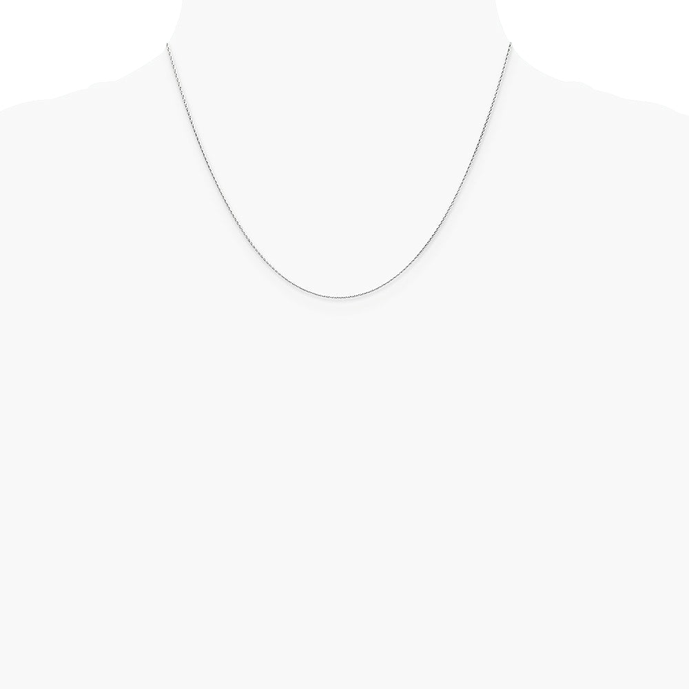 14K White Gold .7 mm Round Parisian Wheat Chain Necklace 16"-24" - Product Photo