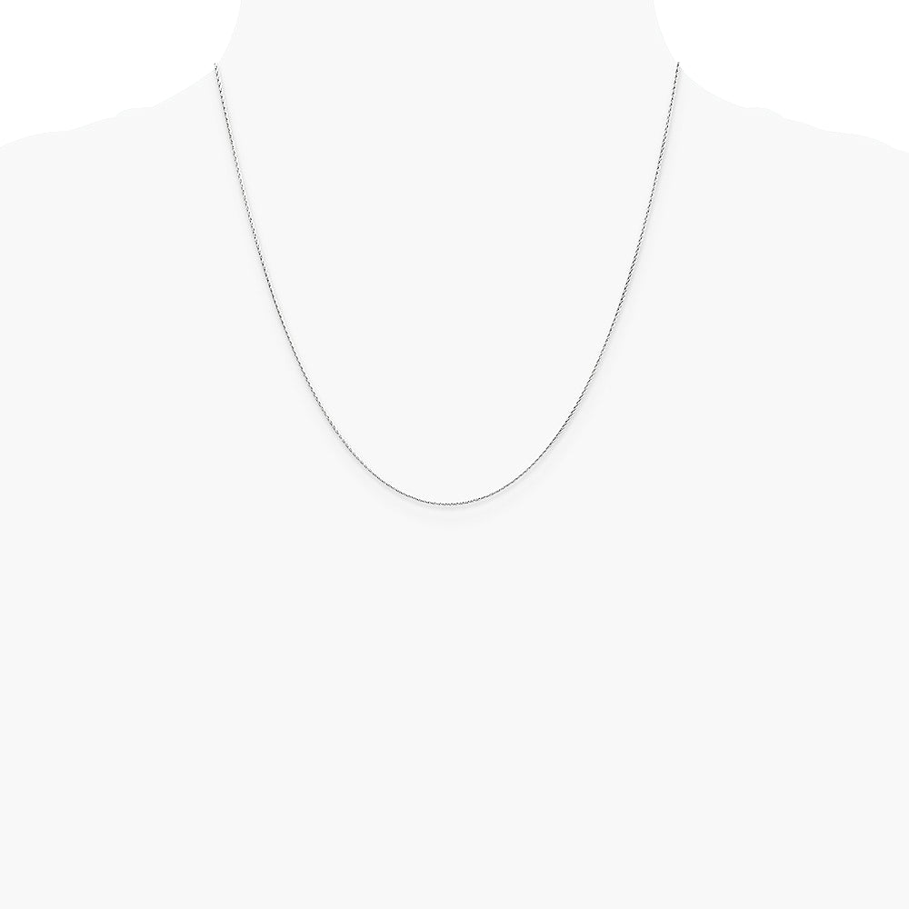 14K White Gold .7 mm Round Parisian Wheat Chain Necklace 16"-24" - Product Photo