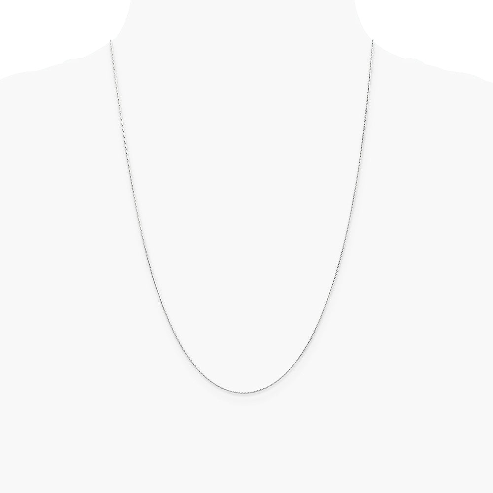 14K White Gold .7 mm Round Parisian Wheat Chain Necklace 16"-24" - Product Photo
