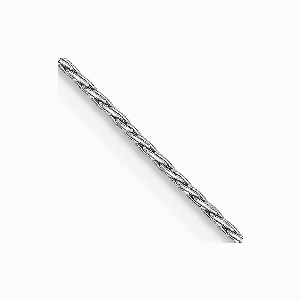 14K White Gold .7 mm Round Parisian Wheat Chain Necklace 16"-24" - Product Photo