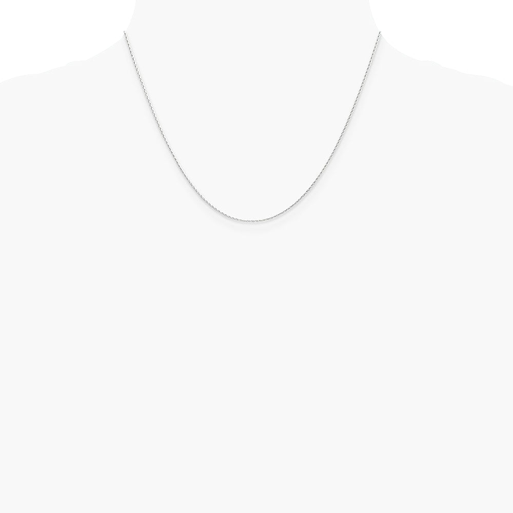 14K White Gold 1mm Round Parisian Wheat Chain Necklace 16"-24" - Product Photo