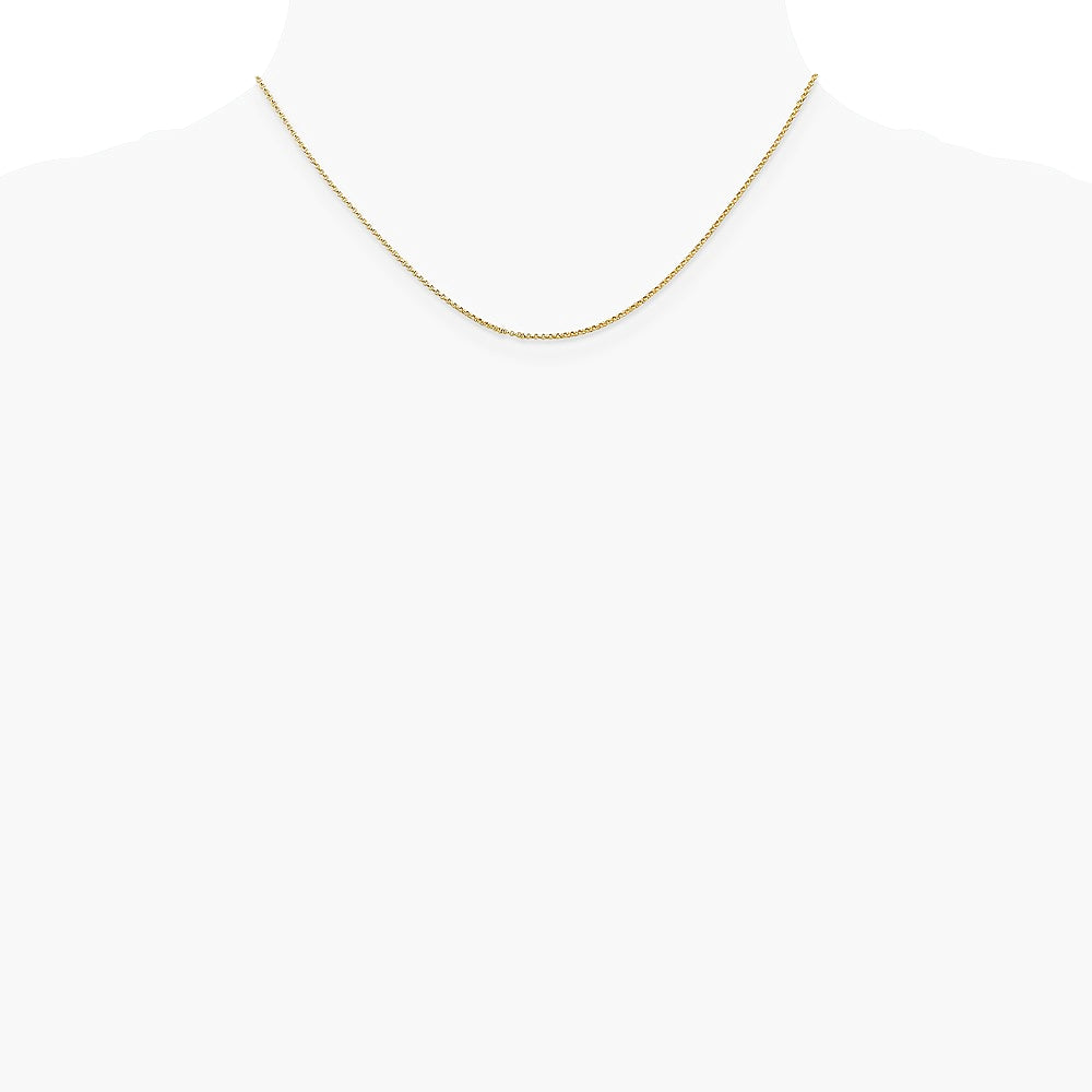 14K Yellow Gold 1.15mm Rolo Pendant Chain Necklace 16"-24" - Product Photo