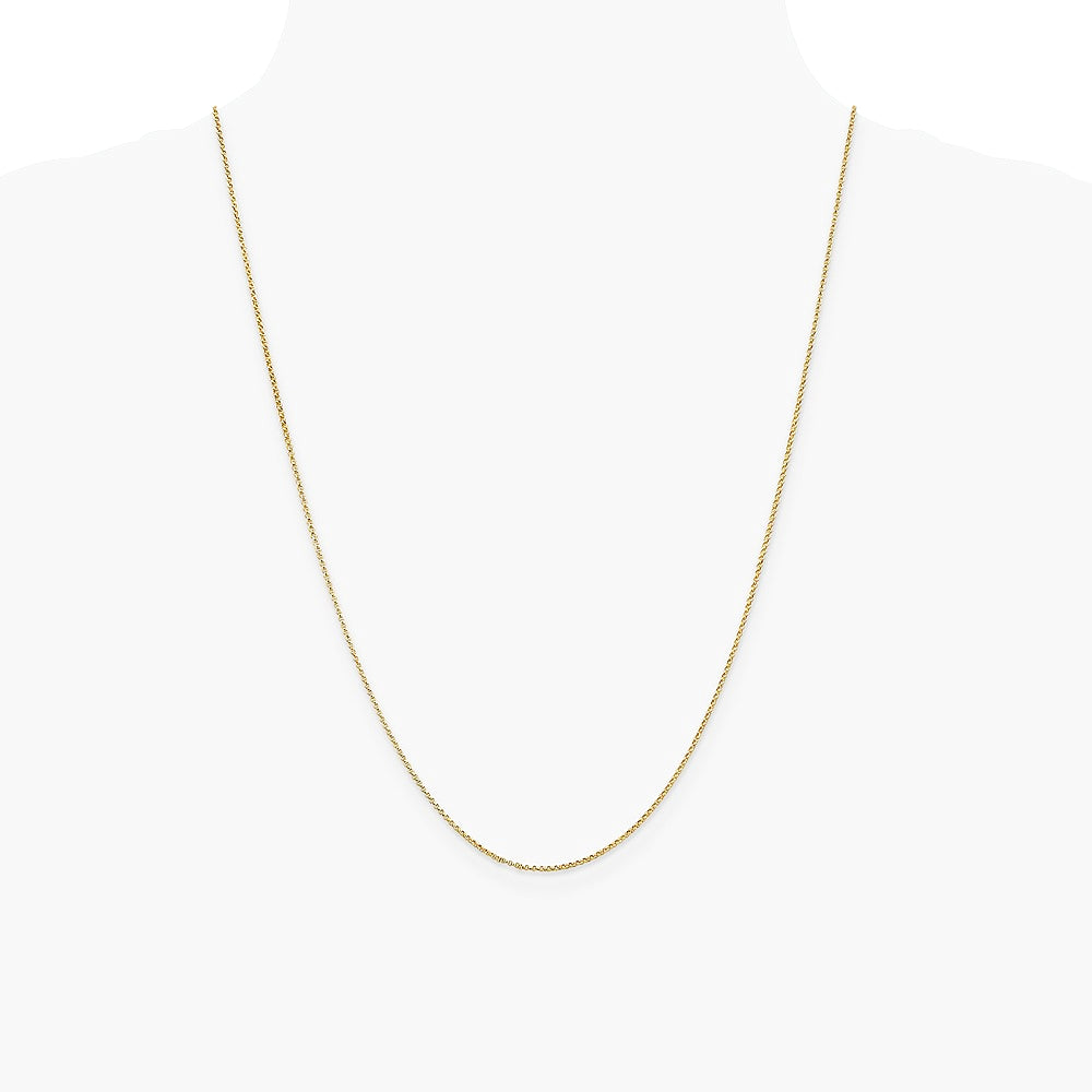 14K Yellow Gold 1.15mm Rolo Pendant Chain Necklace 16"-24" - Product Photo