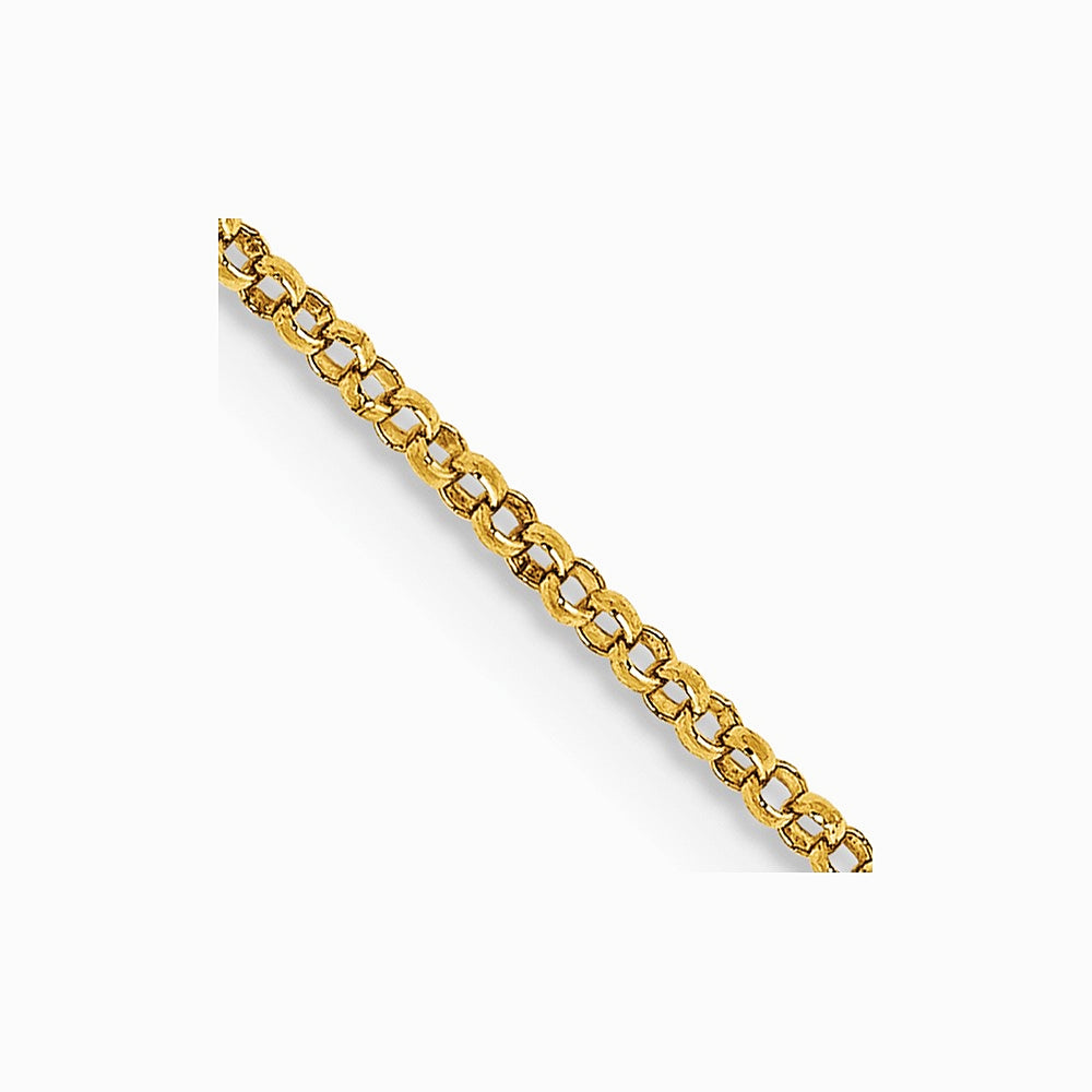 14K Yellow Gold 1.15mm Rolo Pendant Chain Necklace 16"-24" - Product Photo