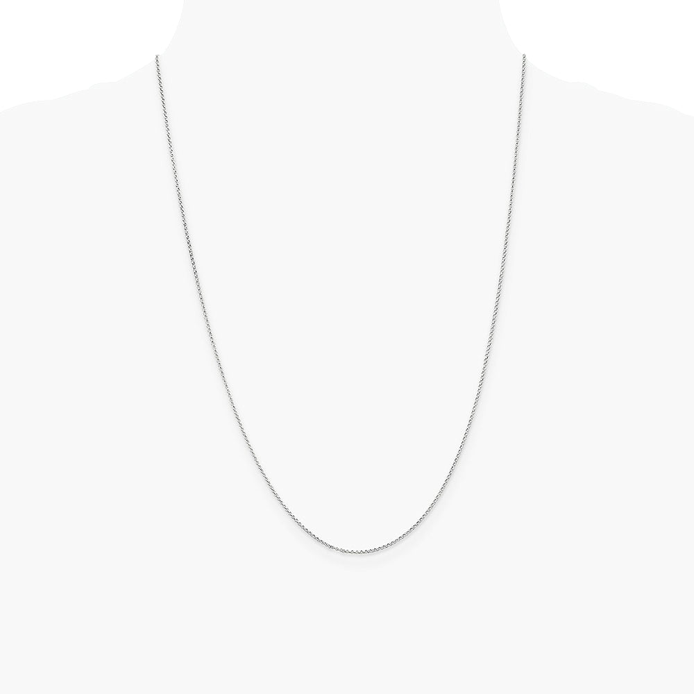 14K White Gold 1.15mm Rolo Pendant Chain Necklace 16"-24" - Product Photo