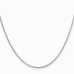 14K White Gold 1.55mm Rolo Pendant Chain Necklace 16"-24" - Product Photo