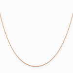 14K Rose Gold .5mm Baby Rope Chain Necklace 16"-24" - Product Photo