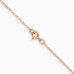 14K Rose Gold .5mm Baby Rope Chain Necklace 16"-24" - Product Photo
