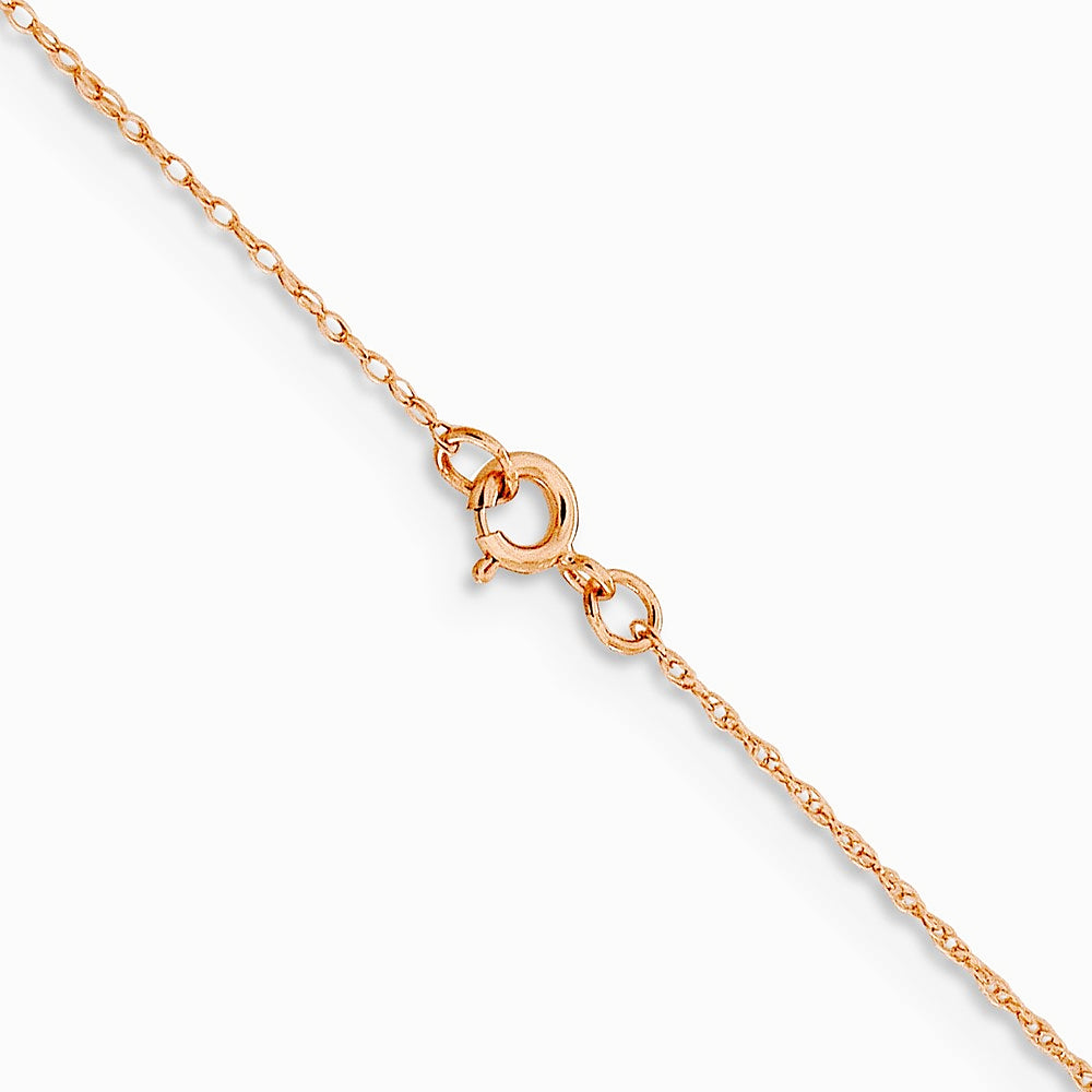 14K Rose Gold .5mm Baby Rope Chain Necklace 16"-24" - Product Photo