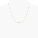 14K Rose Gold .5mm Baby Rope Chain Necklace 16"-24" - Product Photo