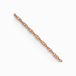 14K Rose Gold .5mm Baby Rope Chain Necklace 16"-24" - Product Photo
