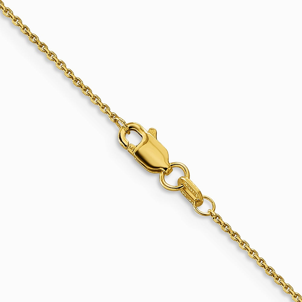 14K Yellow Gold .9mm Diamond-Cut Round Open Link Cable Chain Necklace 16"-30" - Product Photo