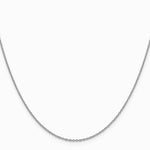 14K White Gold 1.4mm Forzantine Cable Chain Necklace 16"-24" - Product Photo