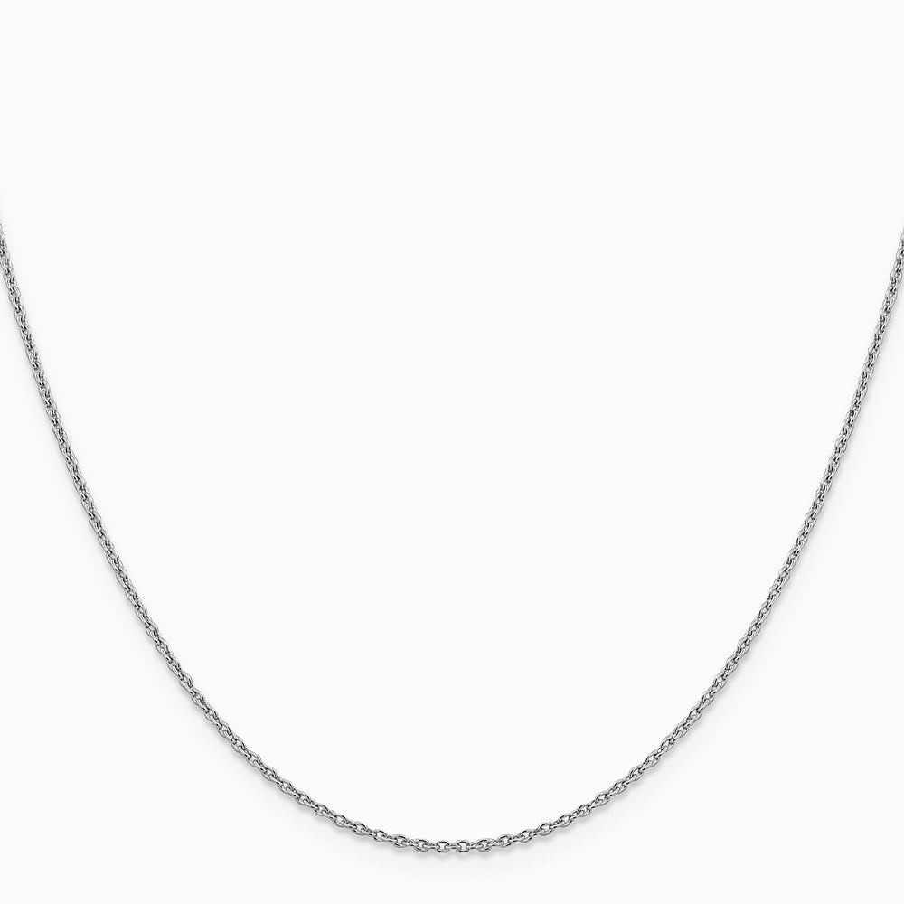 14K White Gold 1.4mm Forzantine Cable Chain Necklace 16"-24" - Product Photo