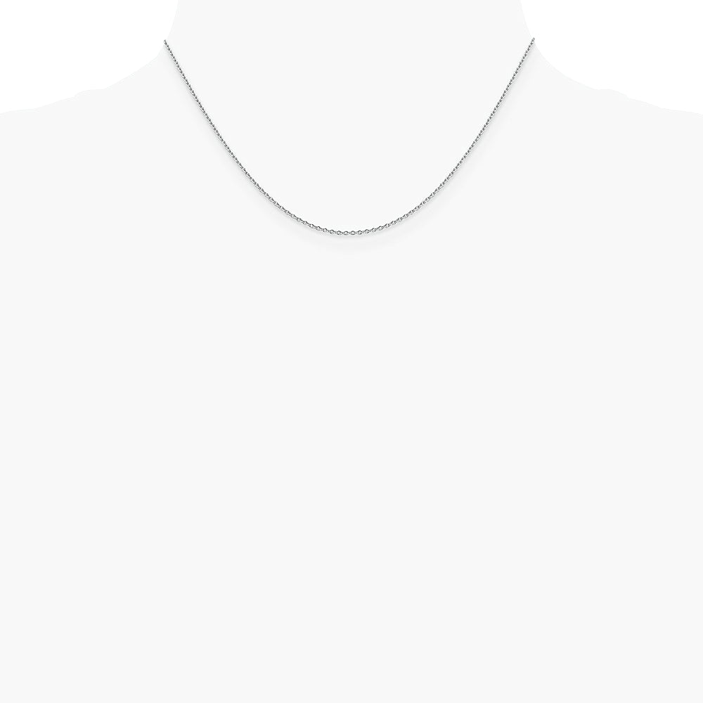 14K White Gold 1.4mm Forzantine Cable Chain Necklace 16"-24" - Product Photo