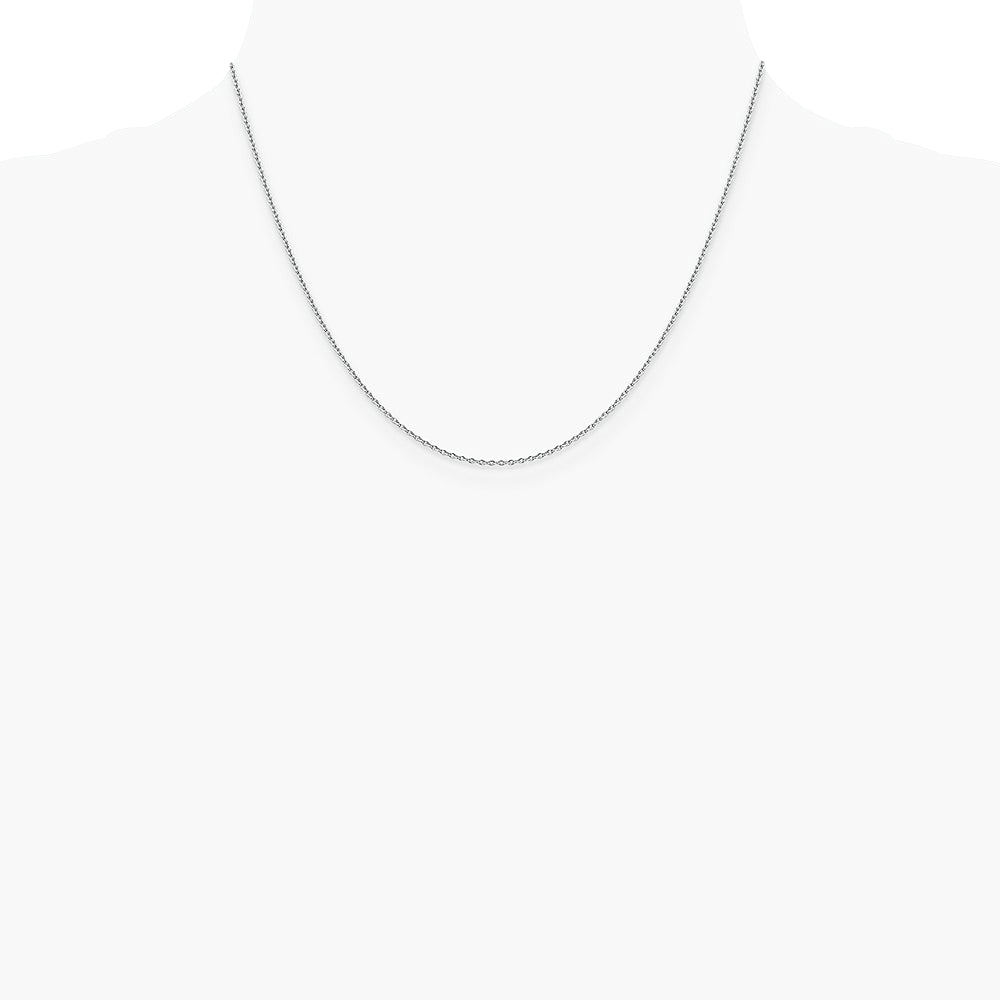14K White Gold 1.4mm Forzantine Cable Chain Necklace 16"-24" - Product Photo