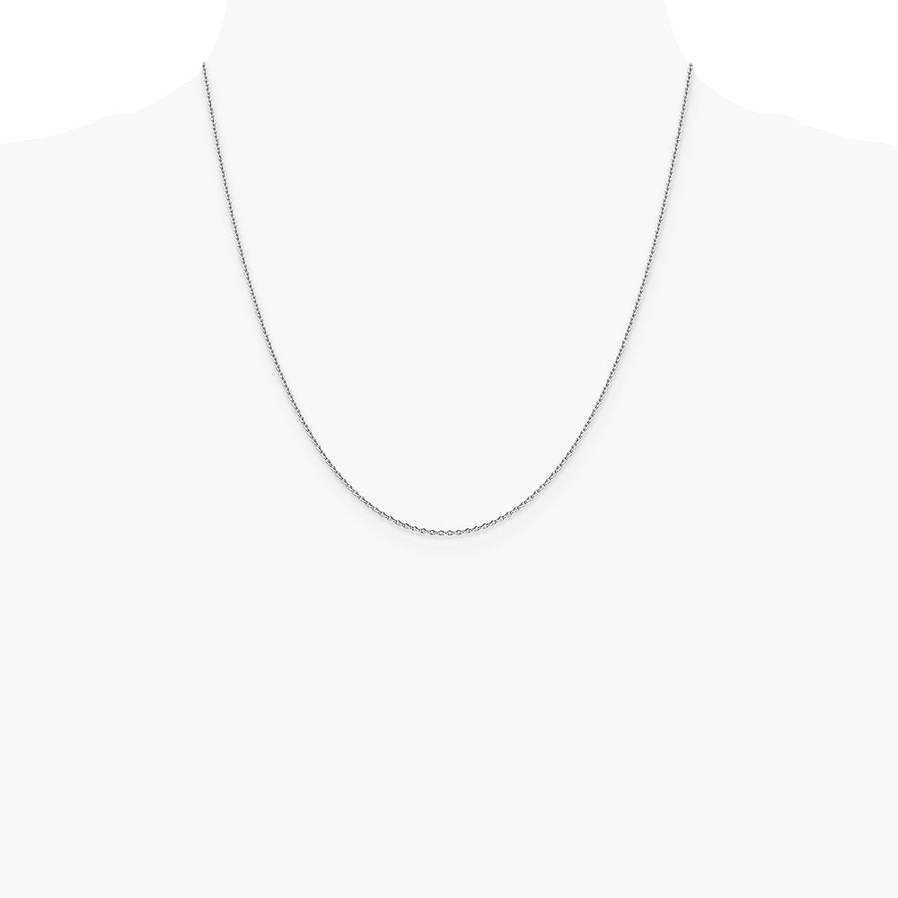 14K White Gold 1.4mm Forzantine Cable Chain Necklace 16"-24" - Product Photo