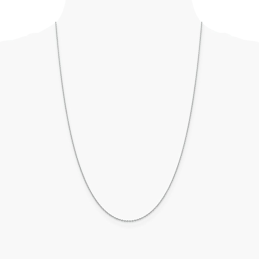14K White Gold 1.4mm Forzantine Cable Chain Necklace 16"-24" - Product Photo