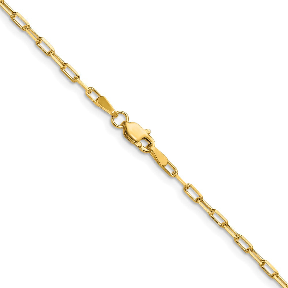 14k 2.1mm Solid Beveled Paperclip Chain - Product Photo