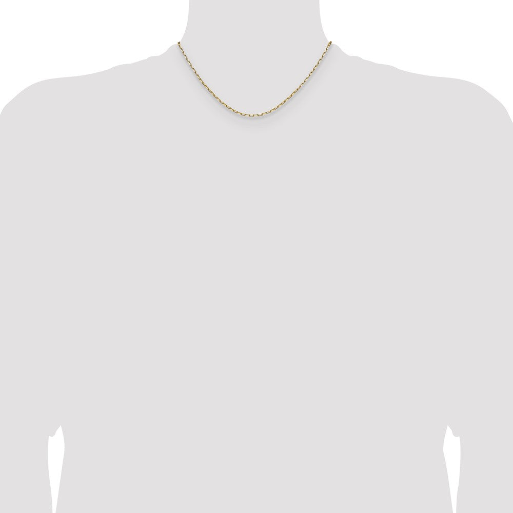 14k 2.1mm Solid Beveled Paperclip Chain - Product Photo