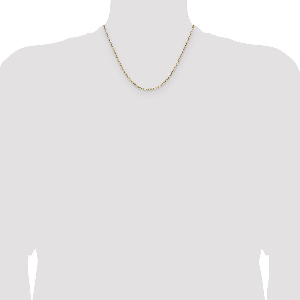14k 2.1mm Solid Beveled Paperclip Chain - Product Photo