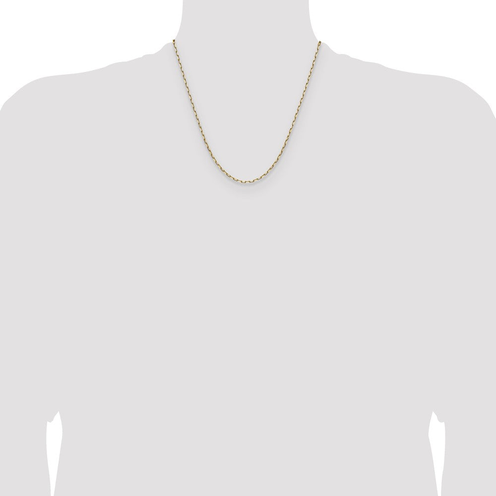 14k 2.1mm Solid Beveled Paperclip Chain - Product Photo