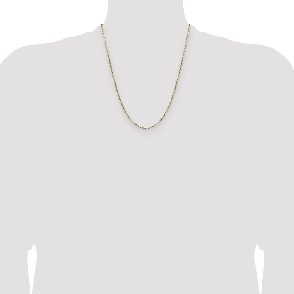 14k 2.1mm Solid Beveled Paperclip Chain - Product Photo