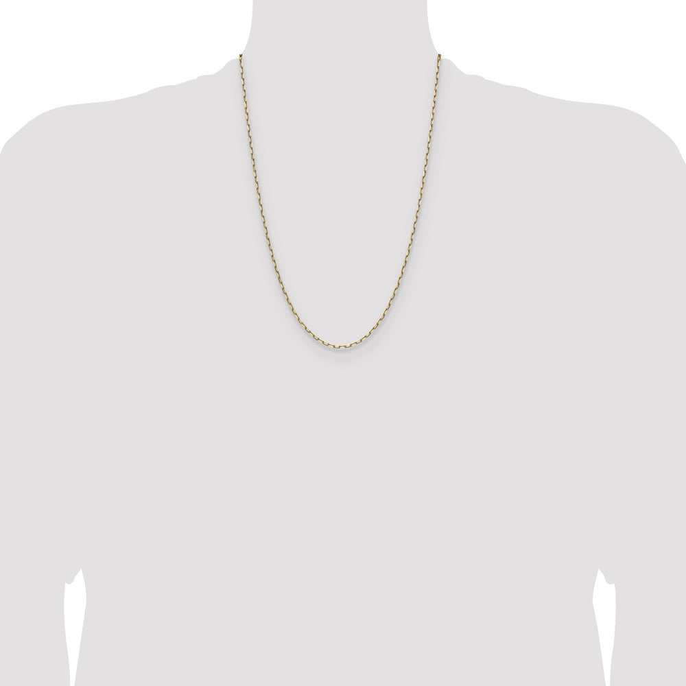 14k 2.1mm Solid Beveled Paperclip Chain - Product Photo