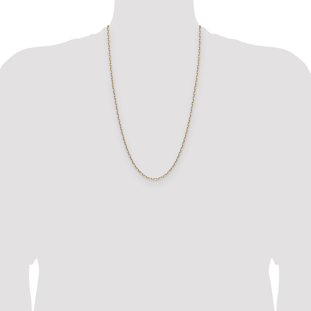 14k 2.1mm Solid Beveled Paperclip Chain - Product Photo