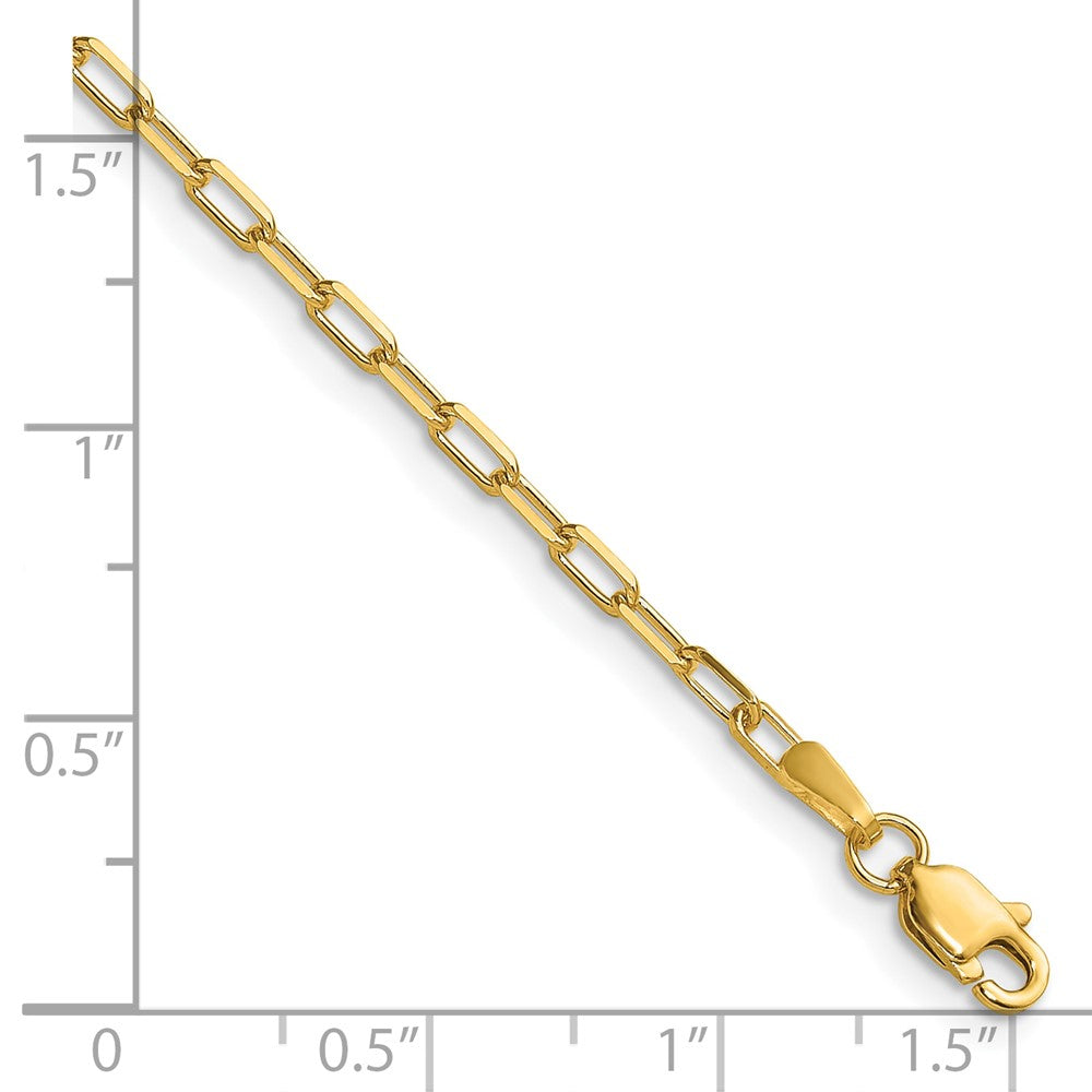 14k 2.1mm Solid Beveled Paperclip Chain - Product Photo