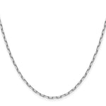 14k White Gold 2.1mm Solid Beveled Paperclip Chain - Product Photo