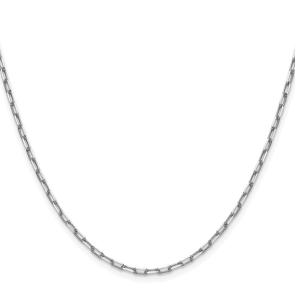14k White Gold 2.1mm Solid Beveled Paperclip Chain - Product Photo