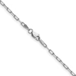 14k White Gold 2.1mm Solid Beveled Paperclip Chain - Product Photo