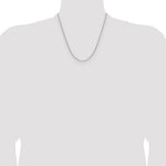 14k White Gold 2.1mm Solid Beveled Paperclip Chain - Product Photo