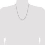 14k White Gold 2.1mm Solid Beveled Paperclip Chain - Product Photo