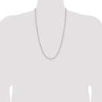 14k White Gold 2.1mm Solid Beveled Paperclip Chain - Product Photo