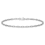14k White Gold 2.1mm Solid Beveled Paperclip Chain - Product Photo