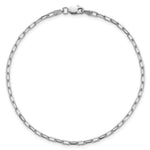 14k White Gold 2.1mm Solid Beveled Paperclip Chain - Product Photo