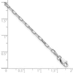 14k White Gold 2.1mm Solid Beveled Paperclip Chain - Product Photo