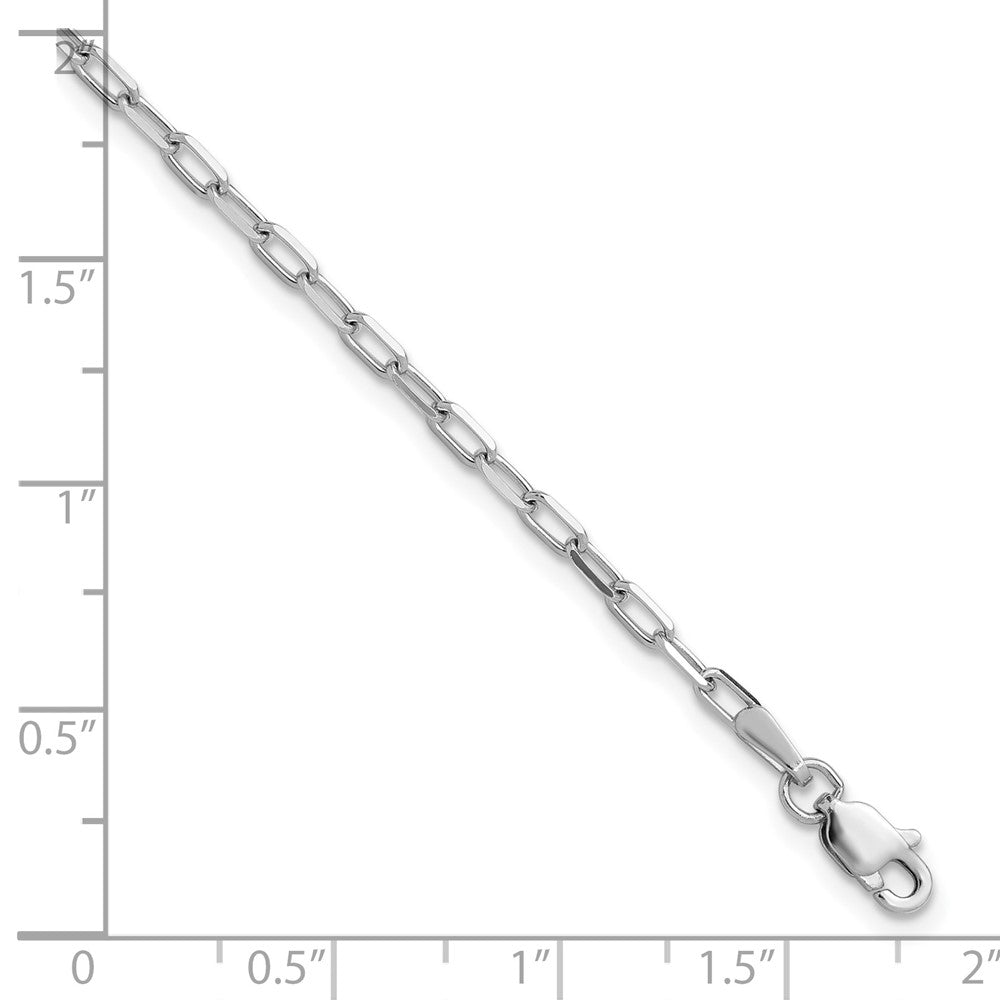 14k White Gold 2.1mm Solid Beveled Paperclip Chain - Product Photo