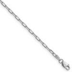 14k White Gold 2.1mm Solid Beveled Paperclip Chain - Product Photo