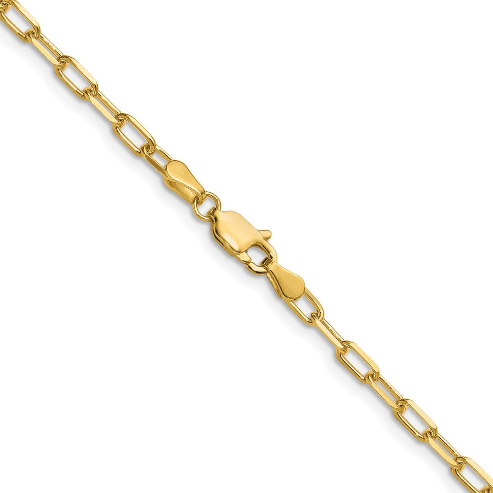 14k 3.0mm Solid Beveled Paperclip Chain - Product Photo
