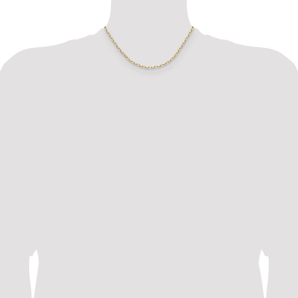 14k 3.0mm Solid Beveled Paperclip Chain - Product Photo