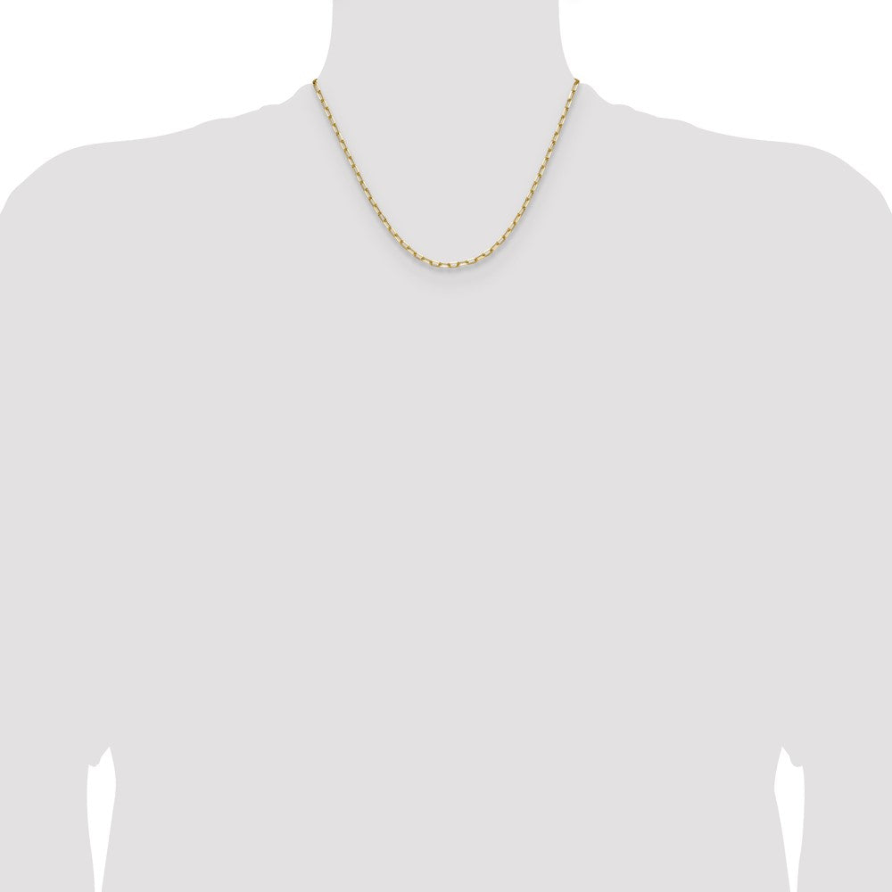 14k 3.0mm Solid Beveled Paperclip Chain - Product Photo