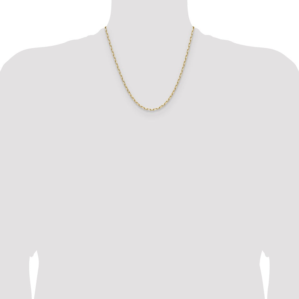 14k 3.0mm Solid Beveled Paperclip Chain - Product Photo
