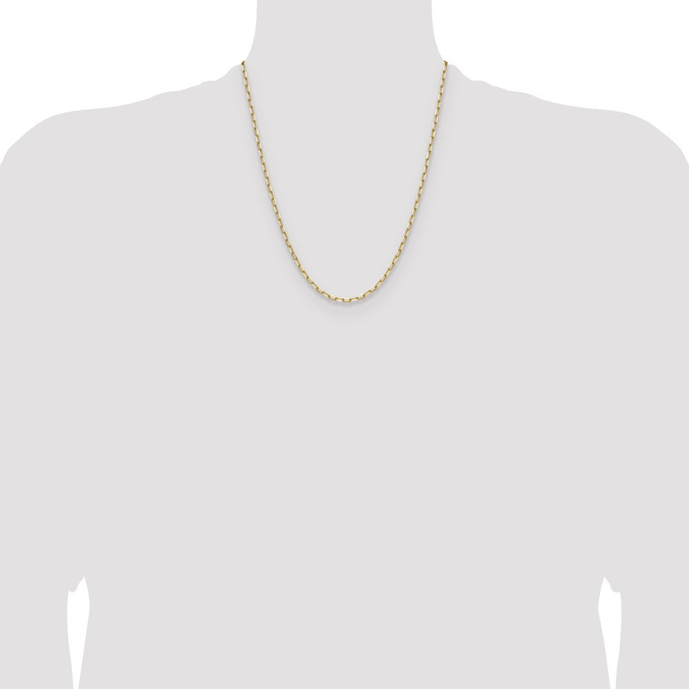 14k 3.0mm Solid Beveled Paperclip Chain - Product Photo