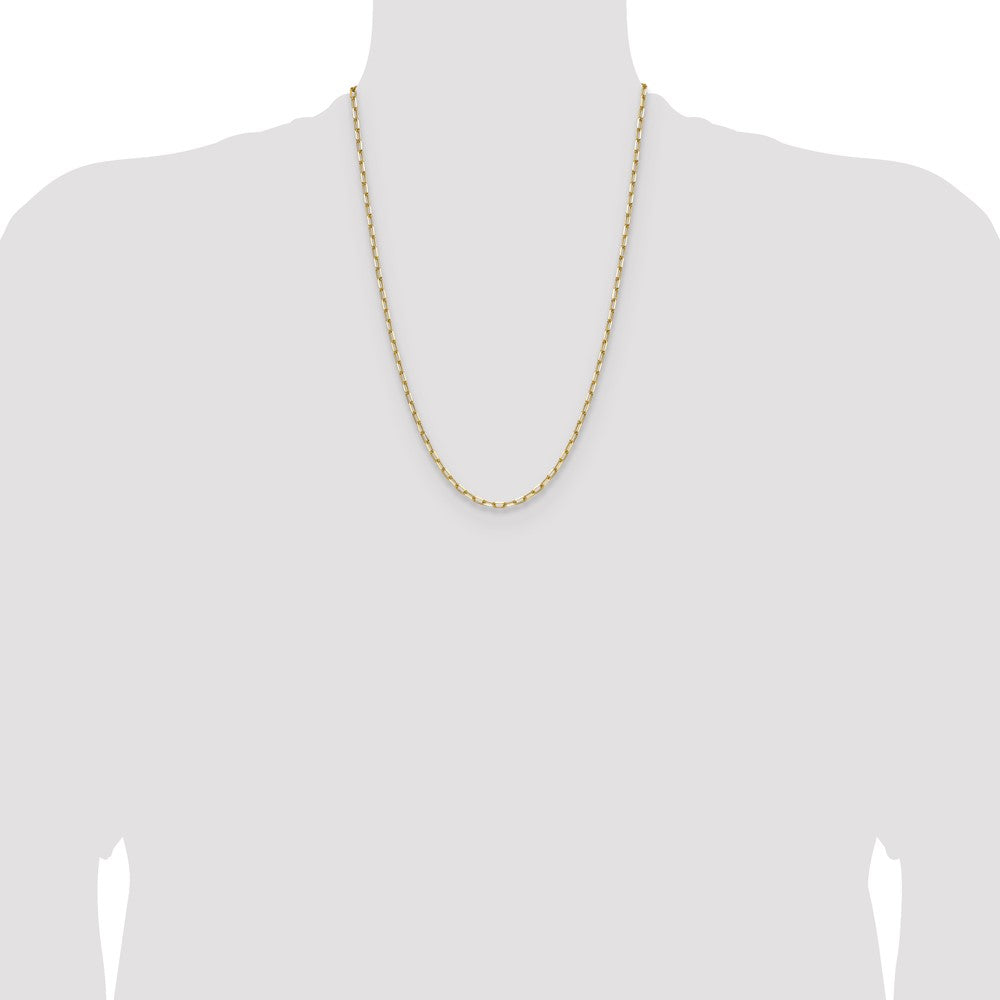 14k 3.0mm Solid Beveled Paperclip Chain - Product Photo